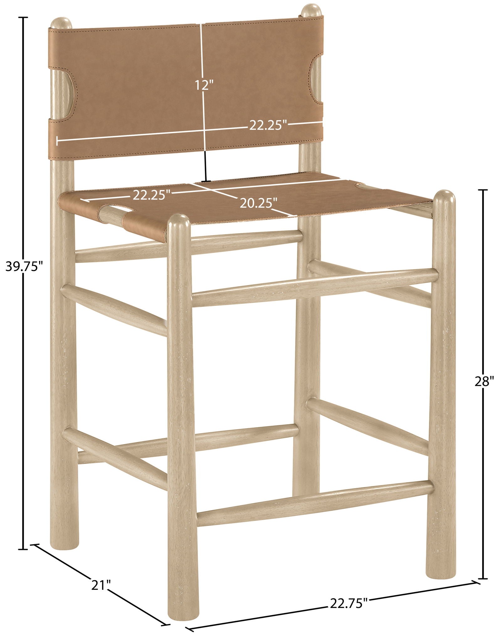Santos - Upholstered Counter Stool With Stained Natural Base