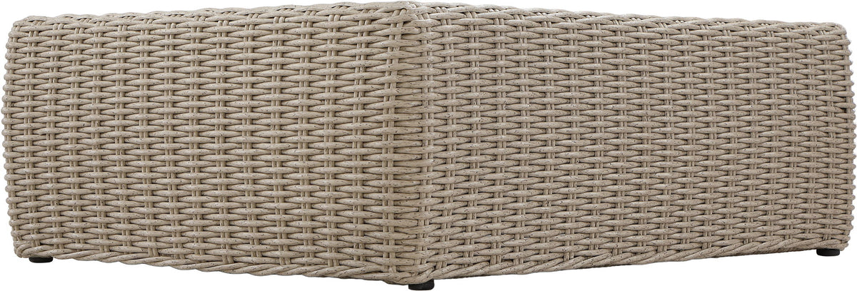 Seacrest - Teak Wood And Wicker Outdoor Patio Coffee Table