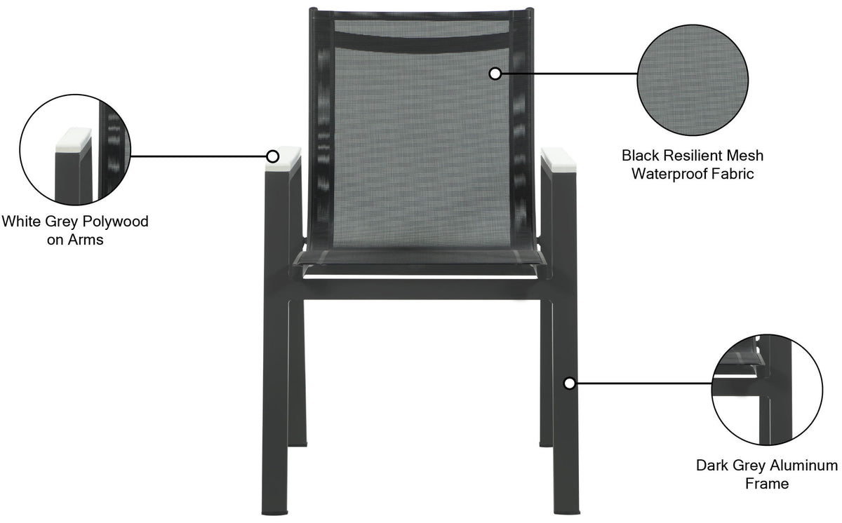 Nizuc - Outdoor Patio Dining Arm Chair With Gray Frame (Set of 2)