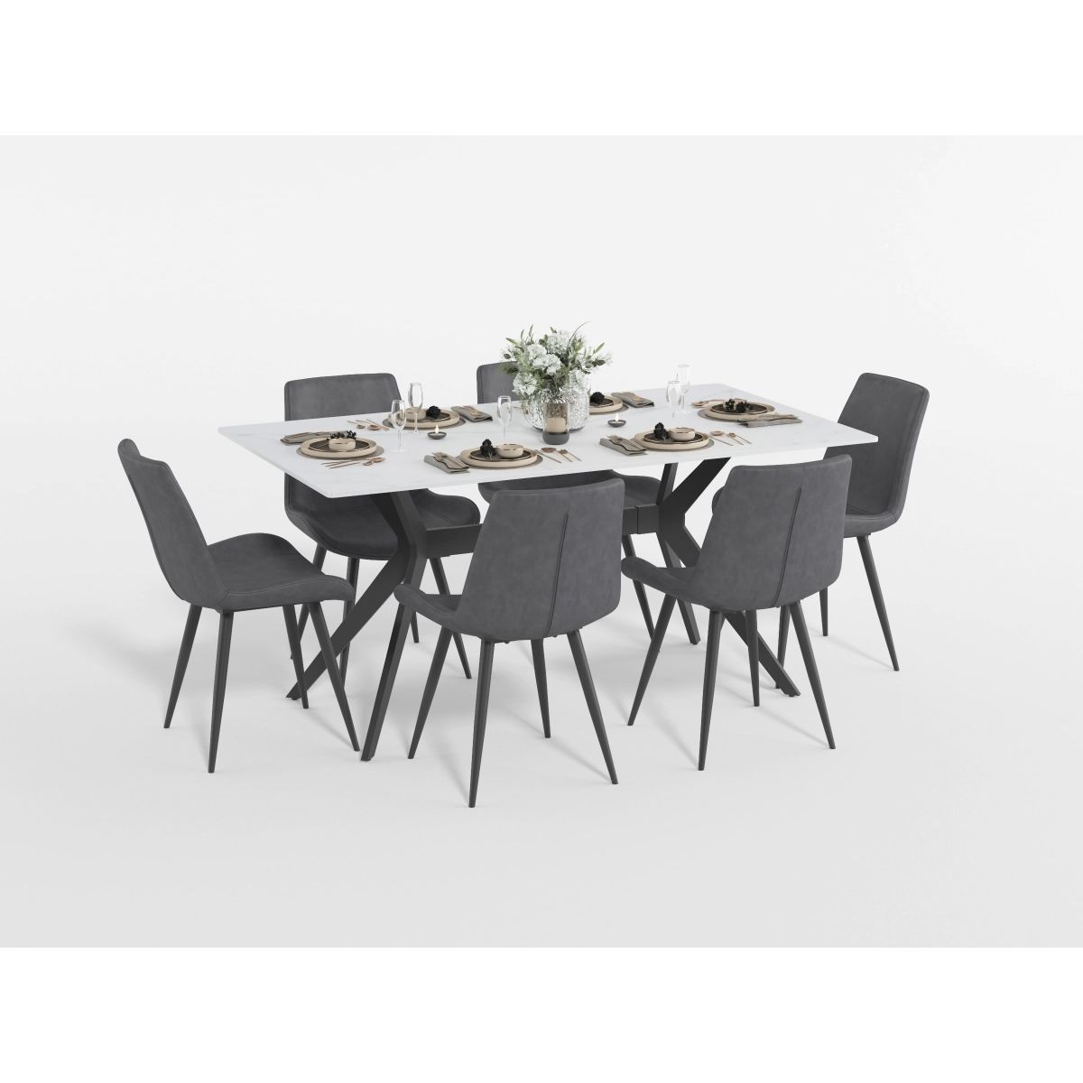 Brixley - Dining Table - White / Black