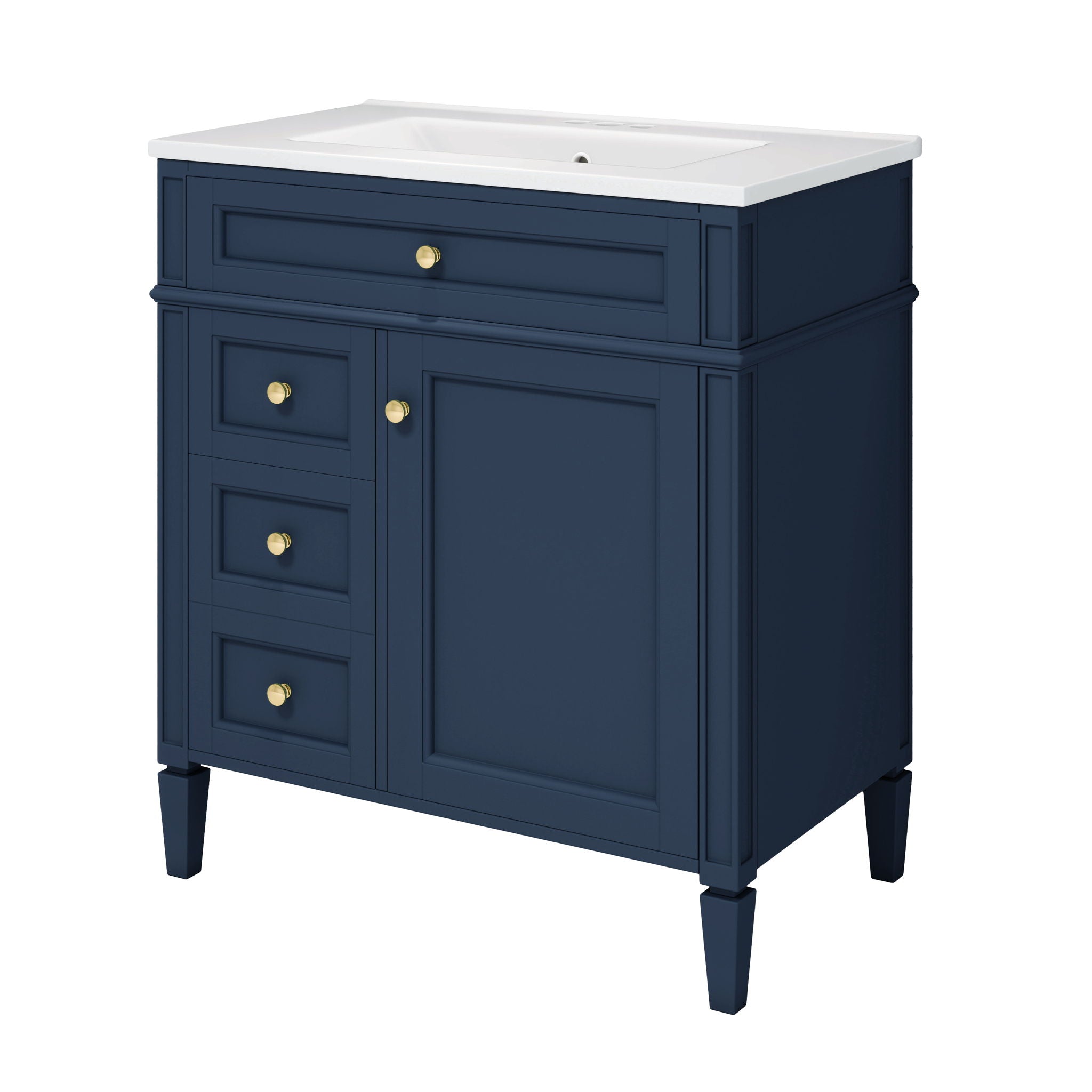 Bathroom Vanity With Top Sink, Storage Cabinet With 2 Drawers, Tip Out Drawer