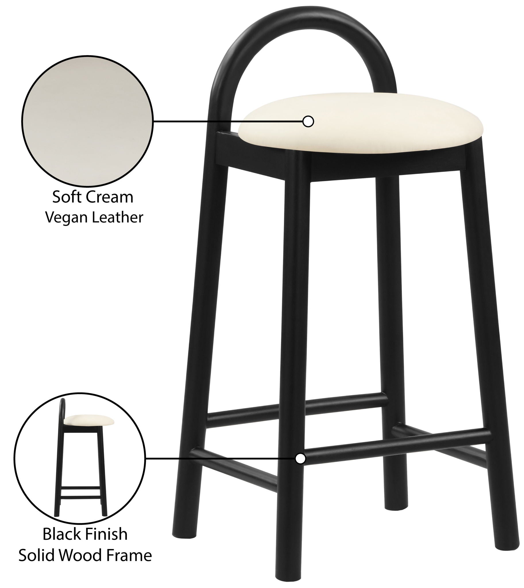 Calvin - Stool - Black Legs