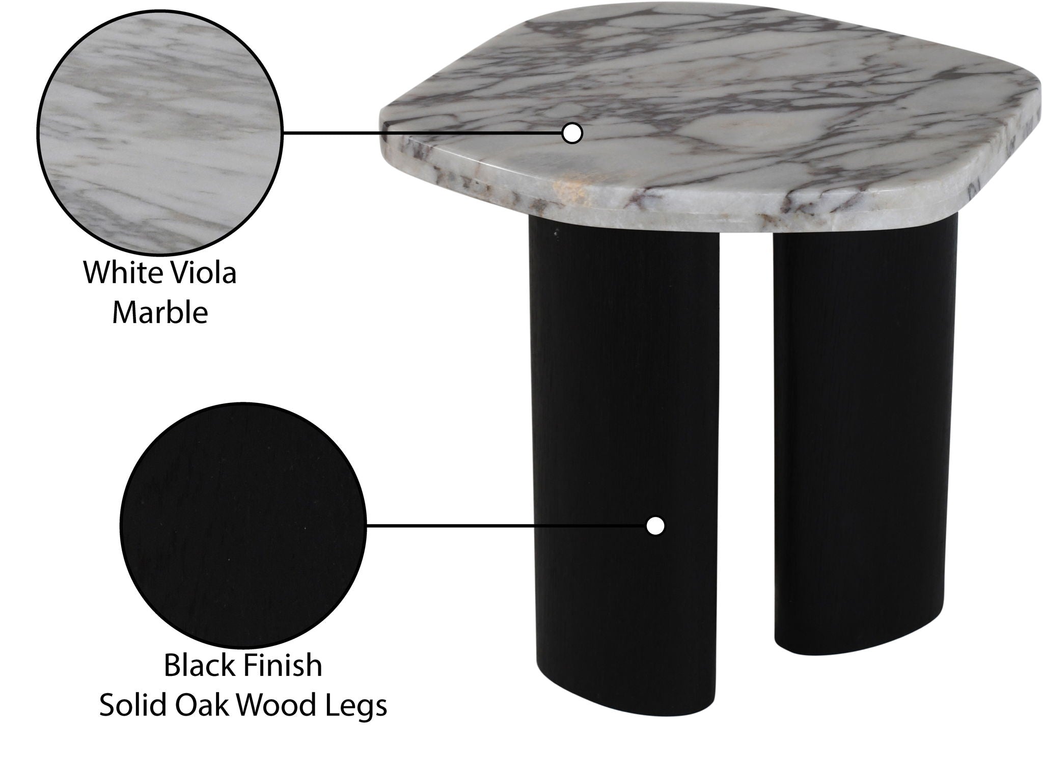 Puglia - Marble Top And Oak Wood Base Table