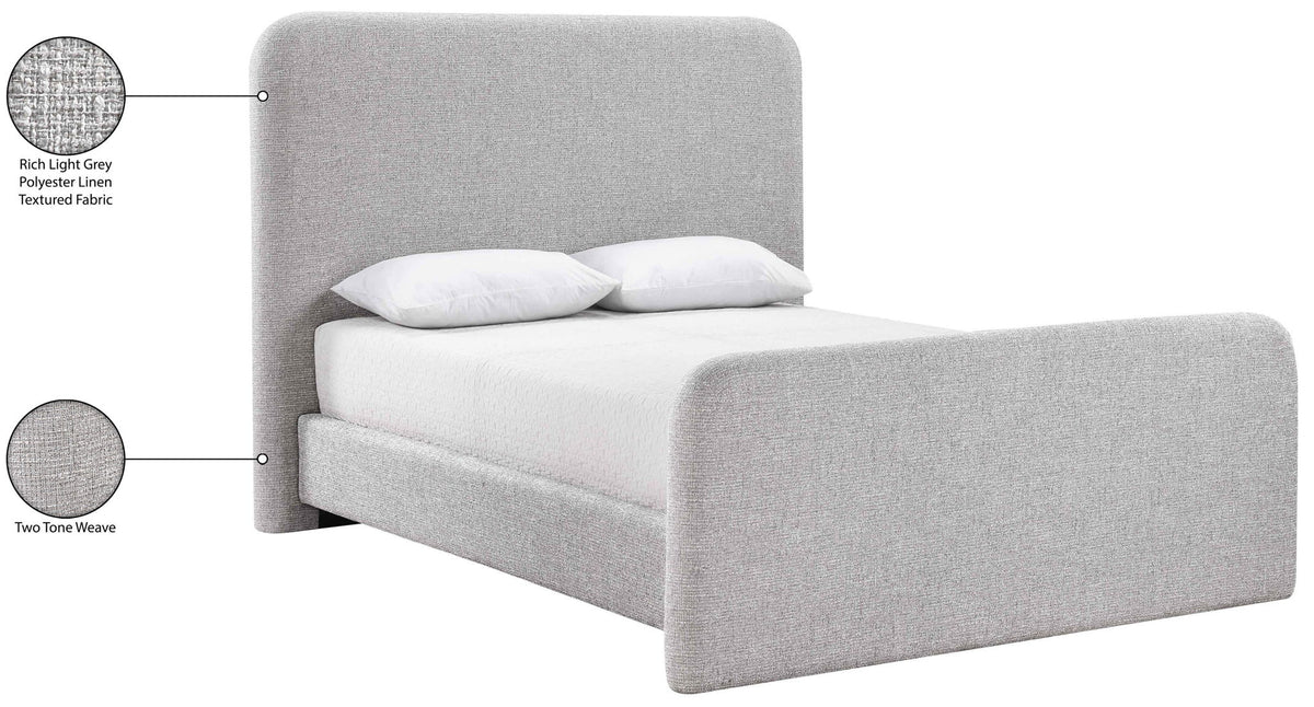 Fira - Linen Textured Fabric Upholstered Bed