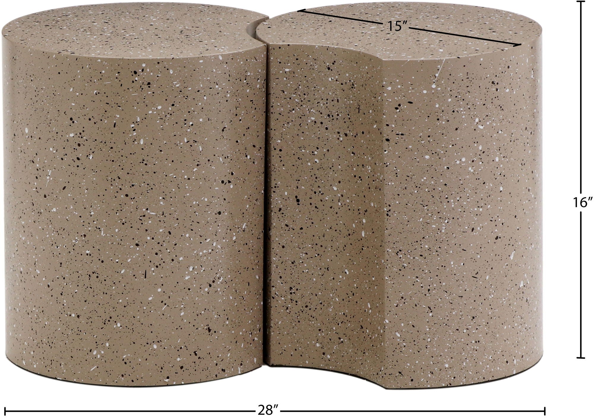 Dimple - 2 Piece Modular End Table - Terazzo Finish