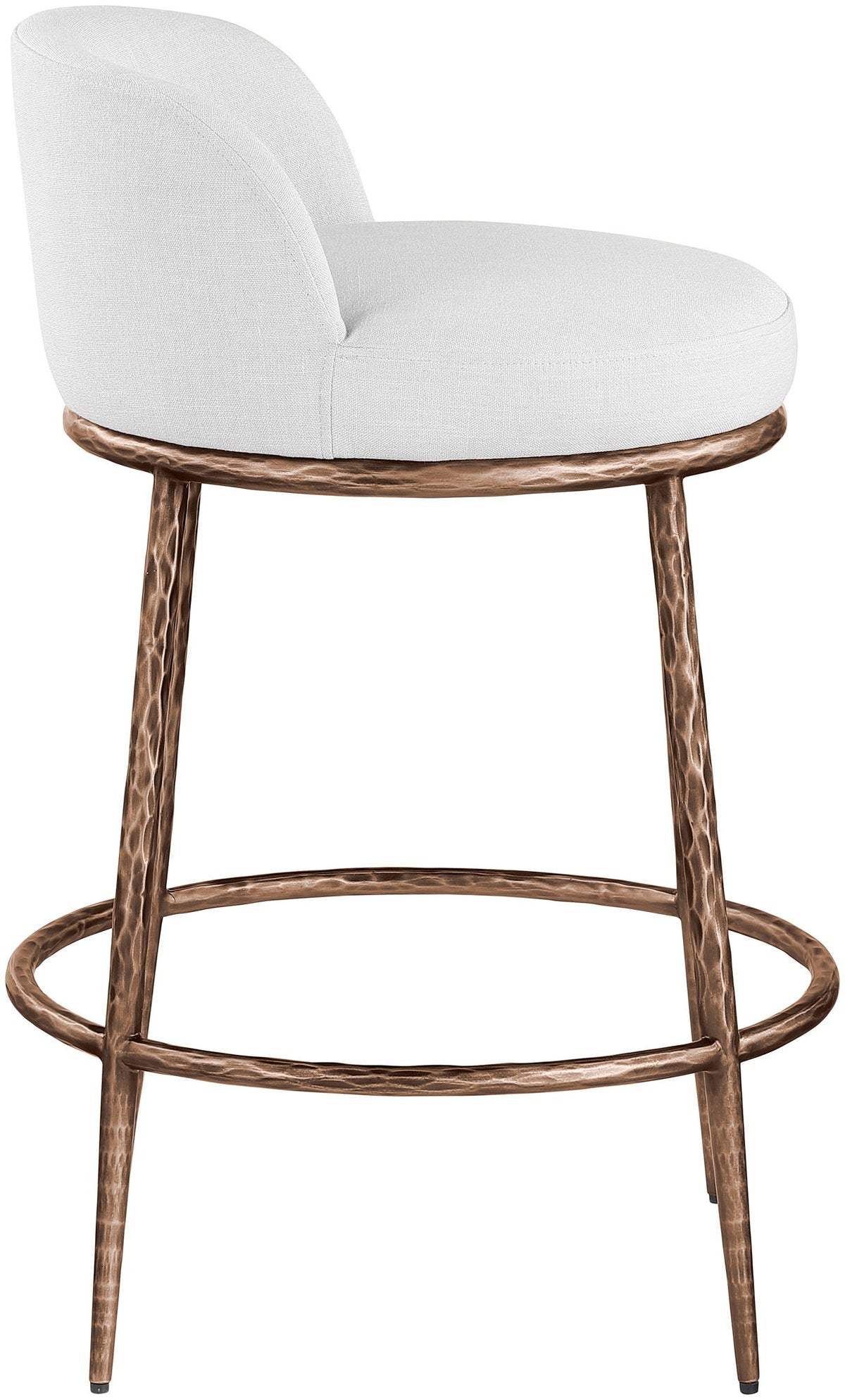 Ferro - Upholstered Counter Stool With Brushed Bronze Base