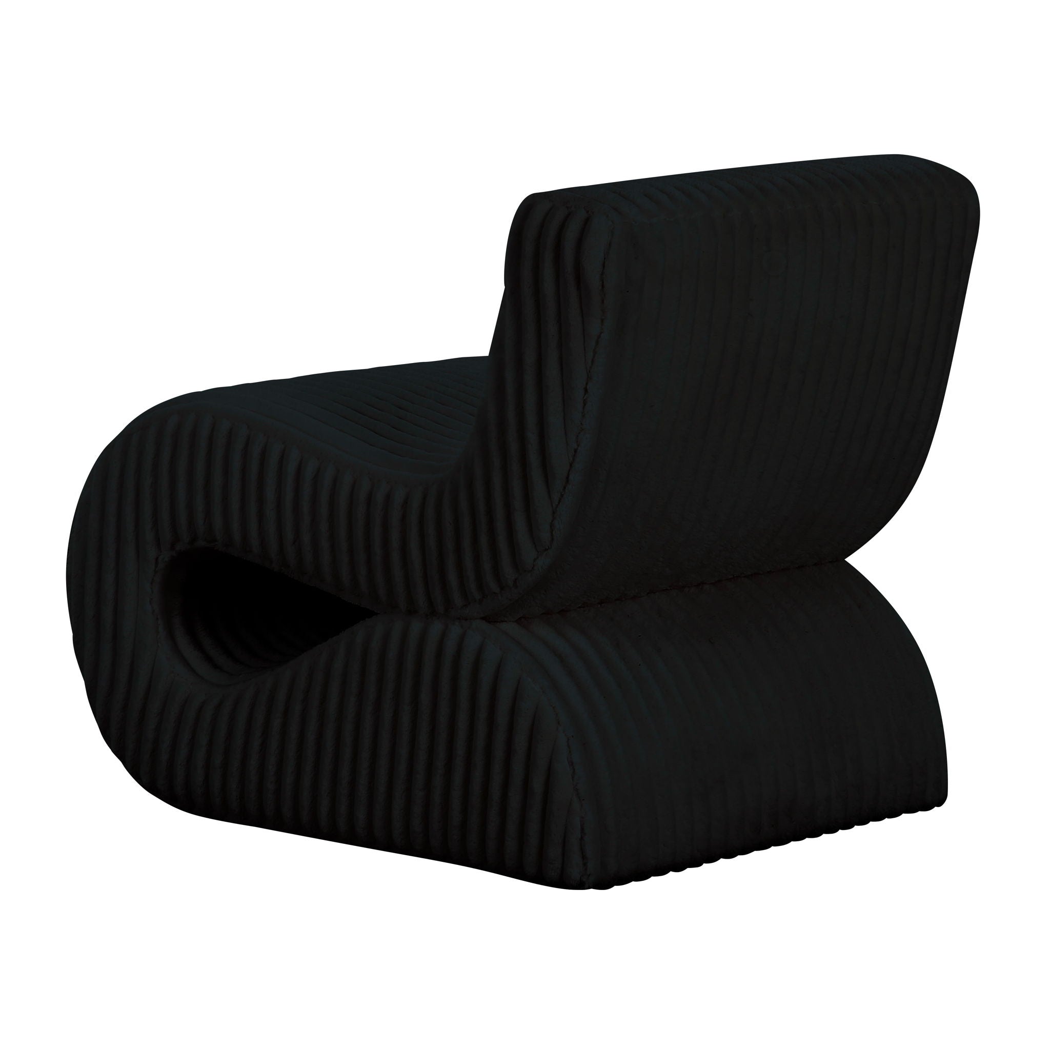 Senna - Oversized Corduroy Accent Chair - Black