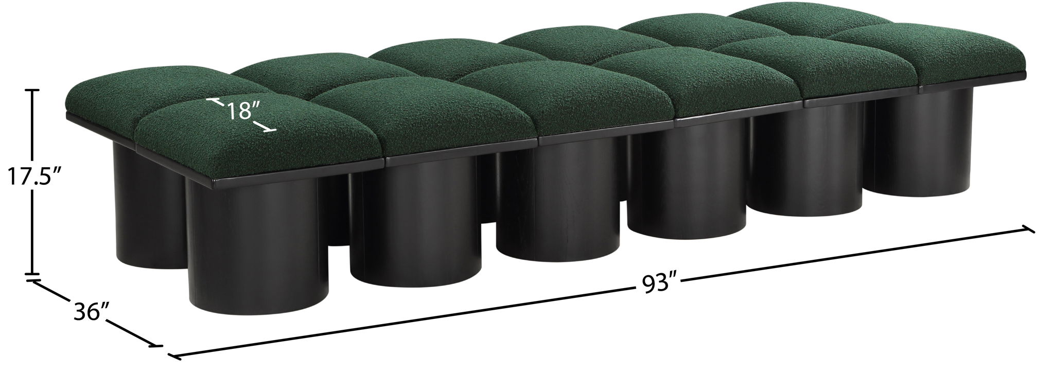 Pavilion - 12 Piece Modular Bench With Black Base