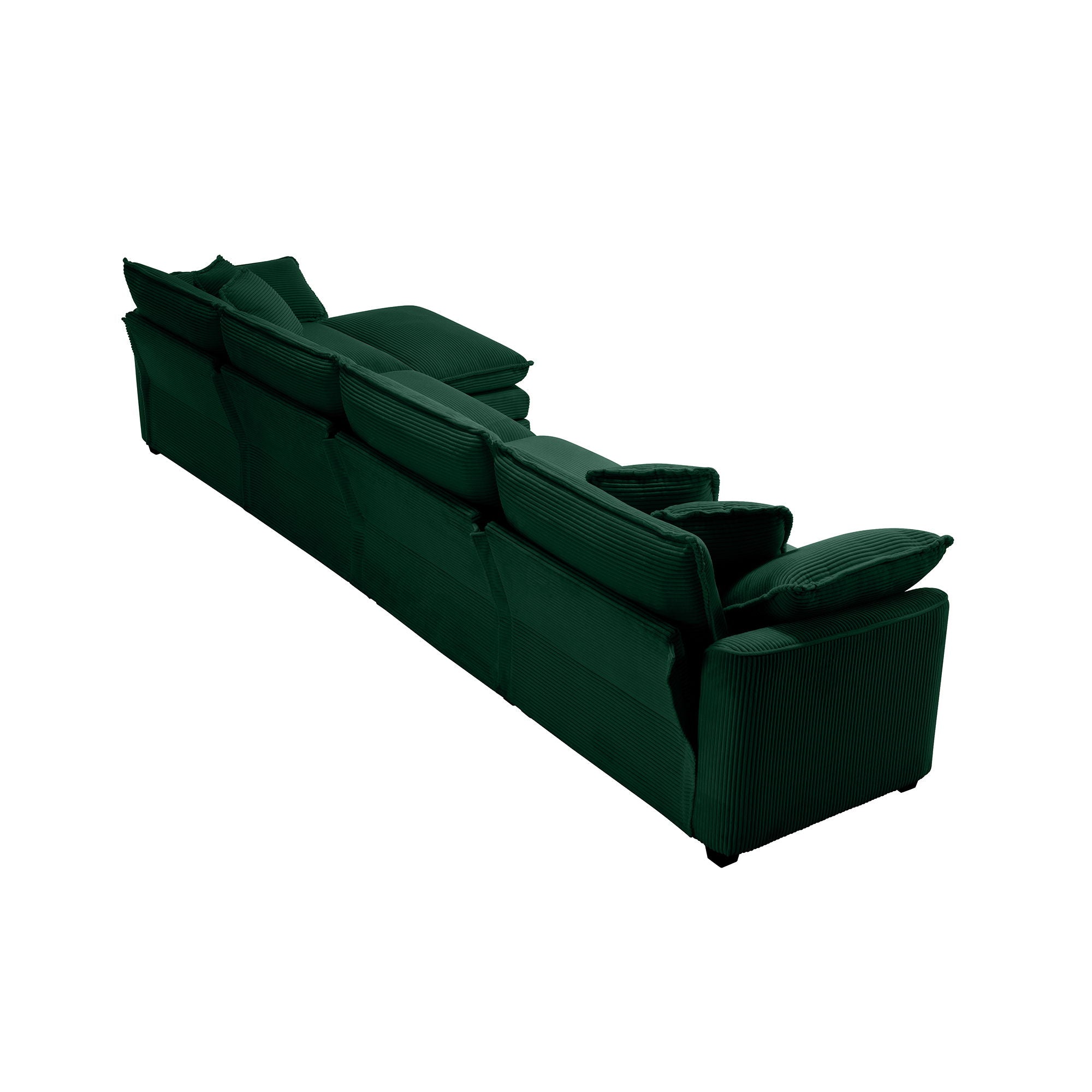 Modern Modular Cushion Sofa With Ottoman, Low Back, Deep Seating Sofa Set