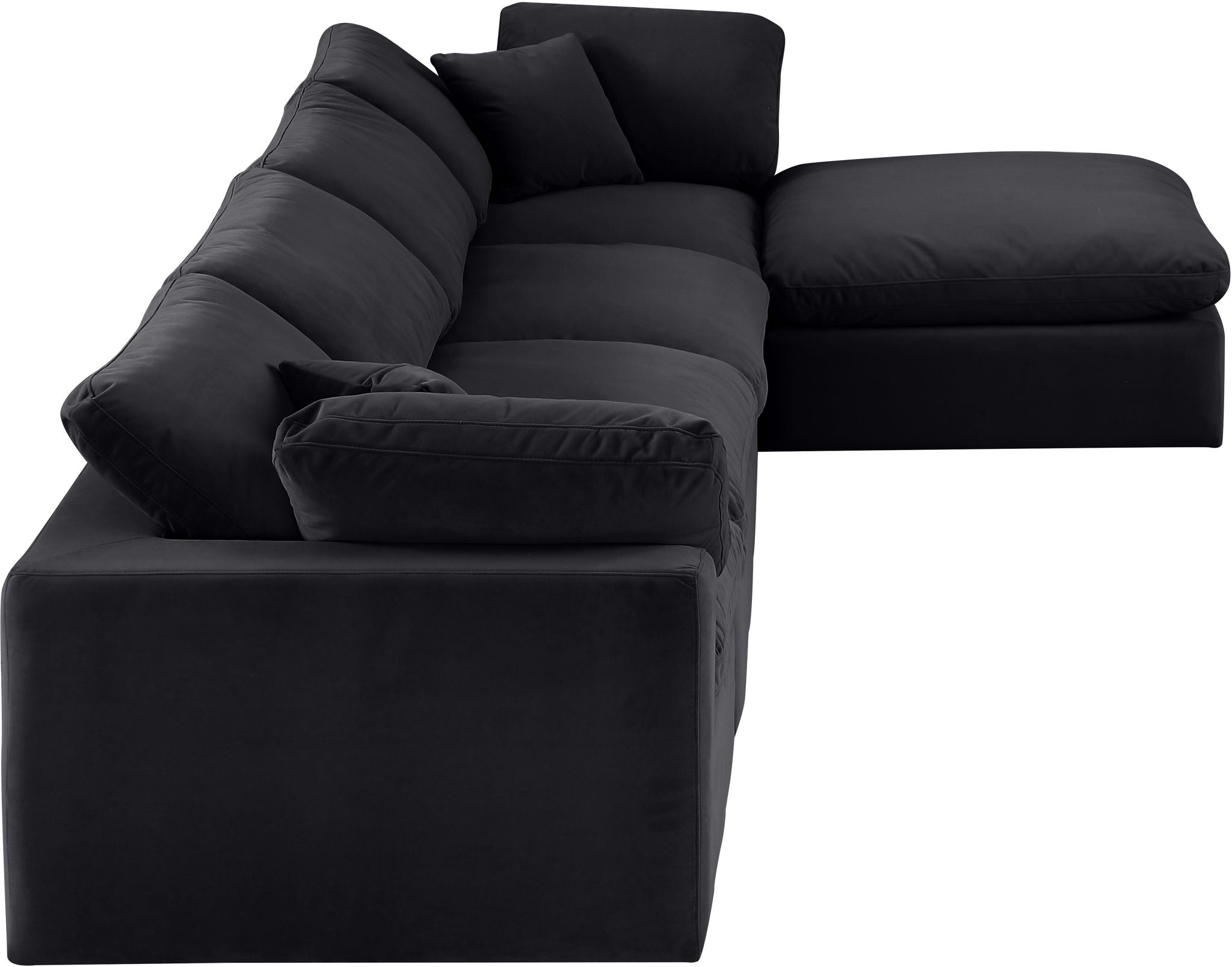 Comfy - 5 Piece Velvet Modular Sectional With Chaise