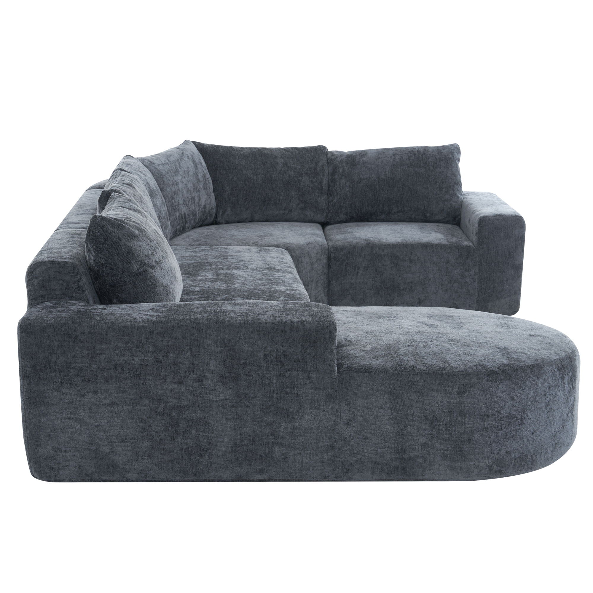 Modular Cloud Sectional Sofa Set, U-Shaped Upholstered Couch With Deep Seat