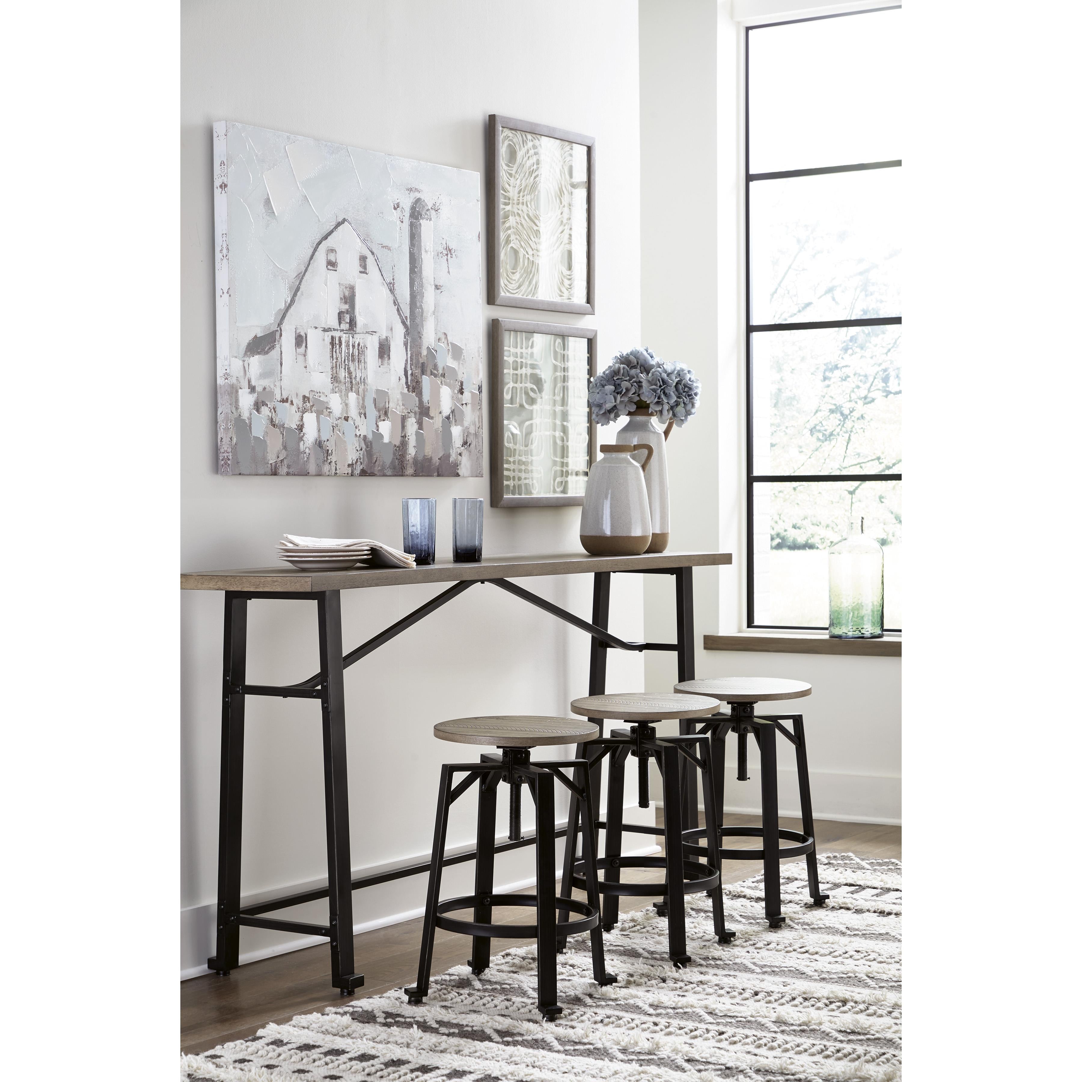 Signature Design by Ashley Lesterton Counter Height Dining Table with Trestle Base D334-52 IMAGE 13