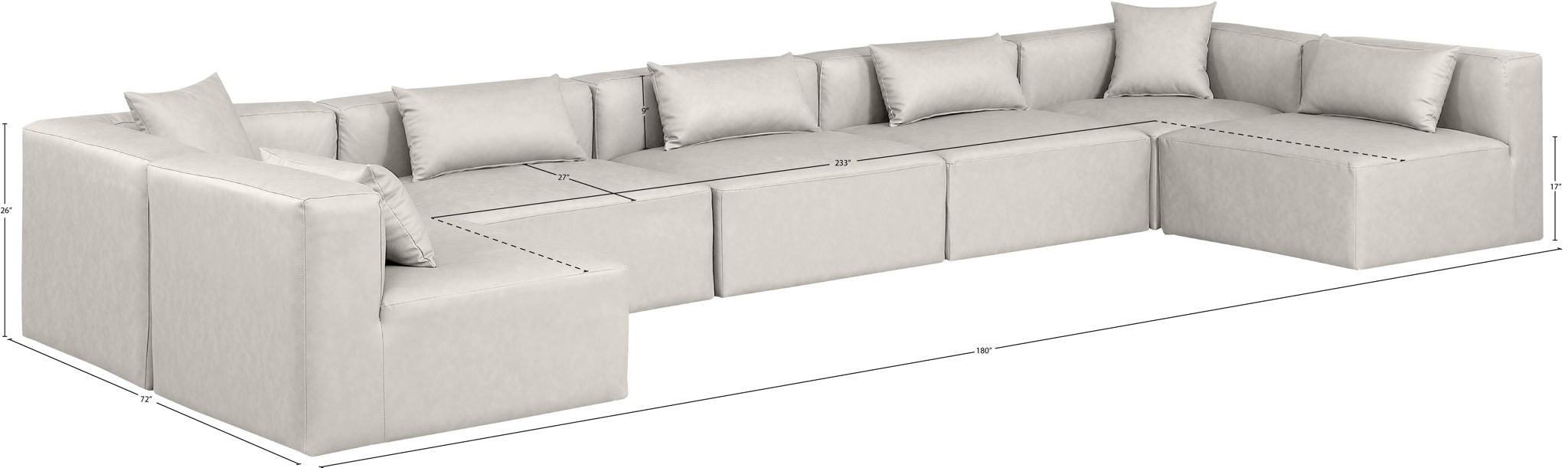 Cube - 7 Piece Modular U-Shaped Sectional