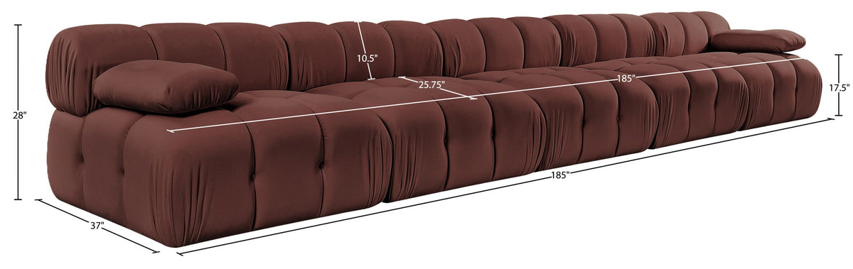 Orin - Velvet 5 Piece Modular Armless Sofa
