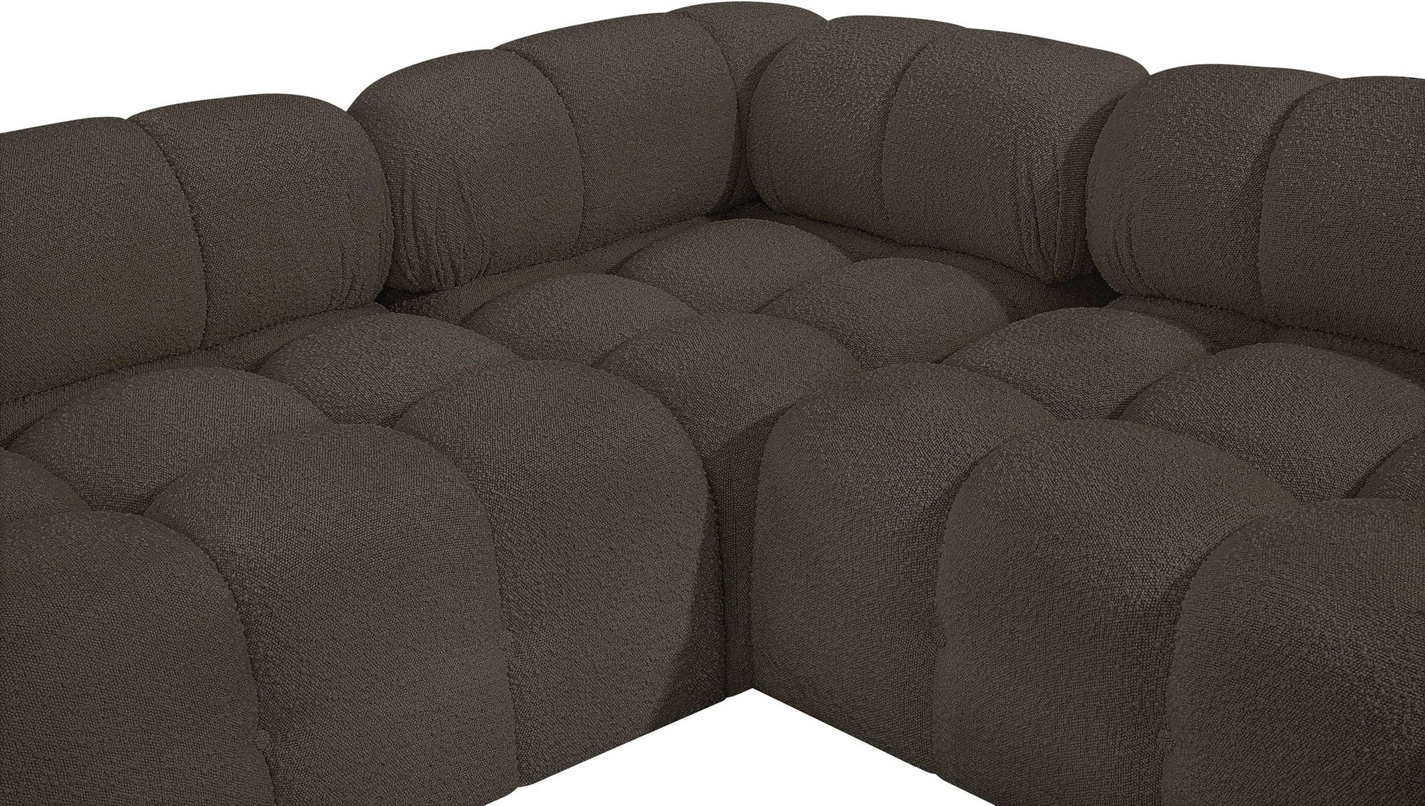 Ames - 7 Piece Boucle Fabric Modular Sectional