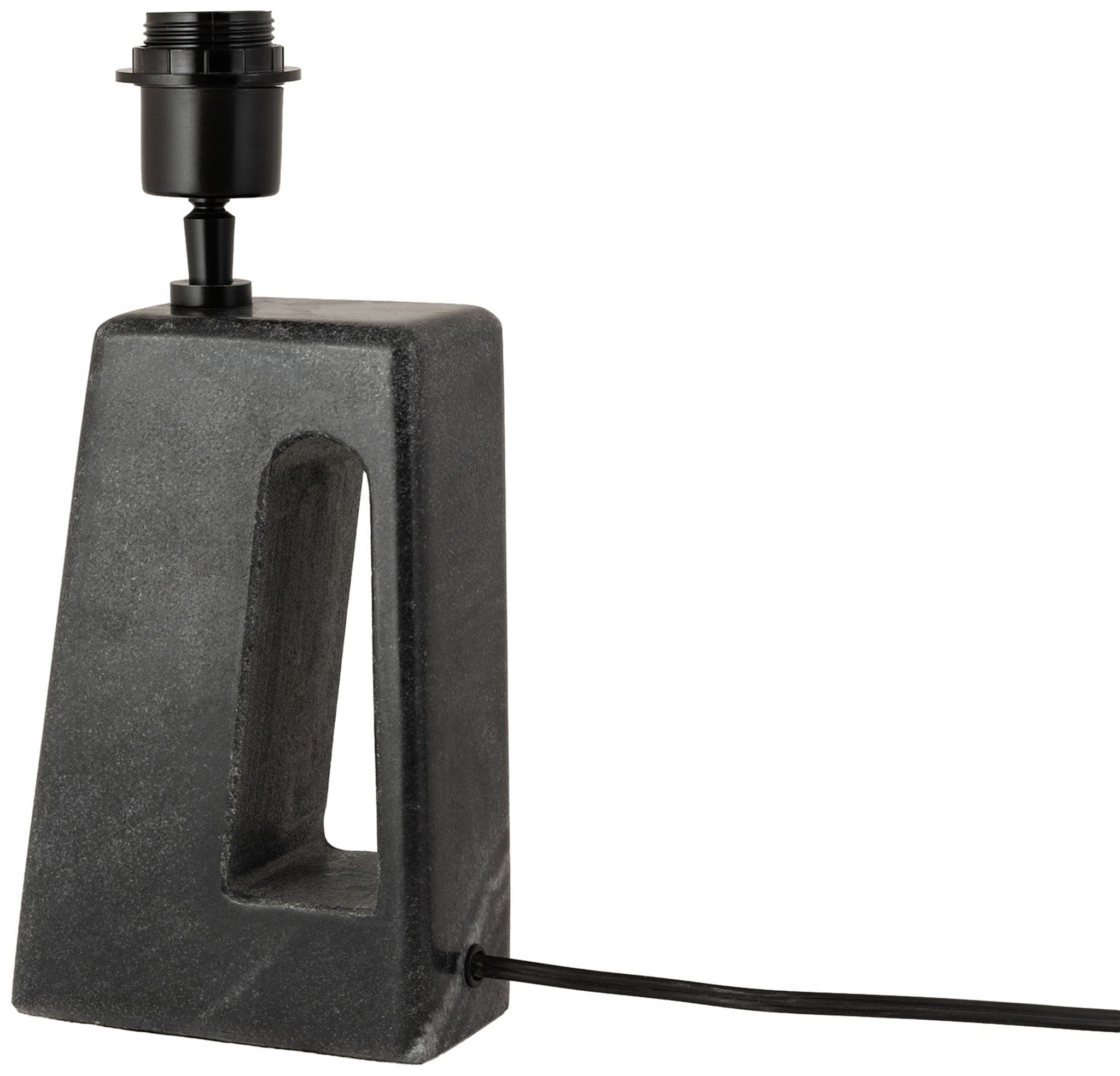 Vellum - Genuine Marble Base And Linen Textured Fabric Shade Table Lamp