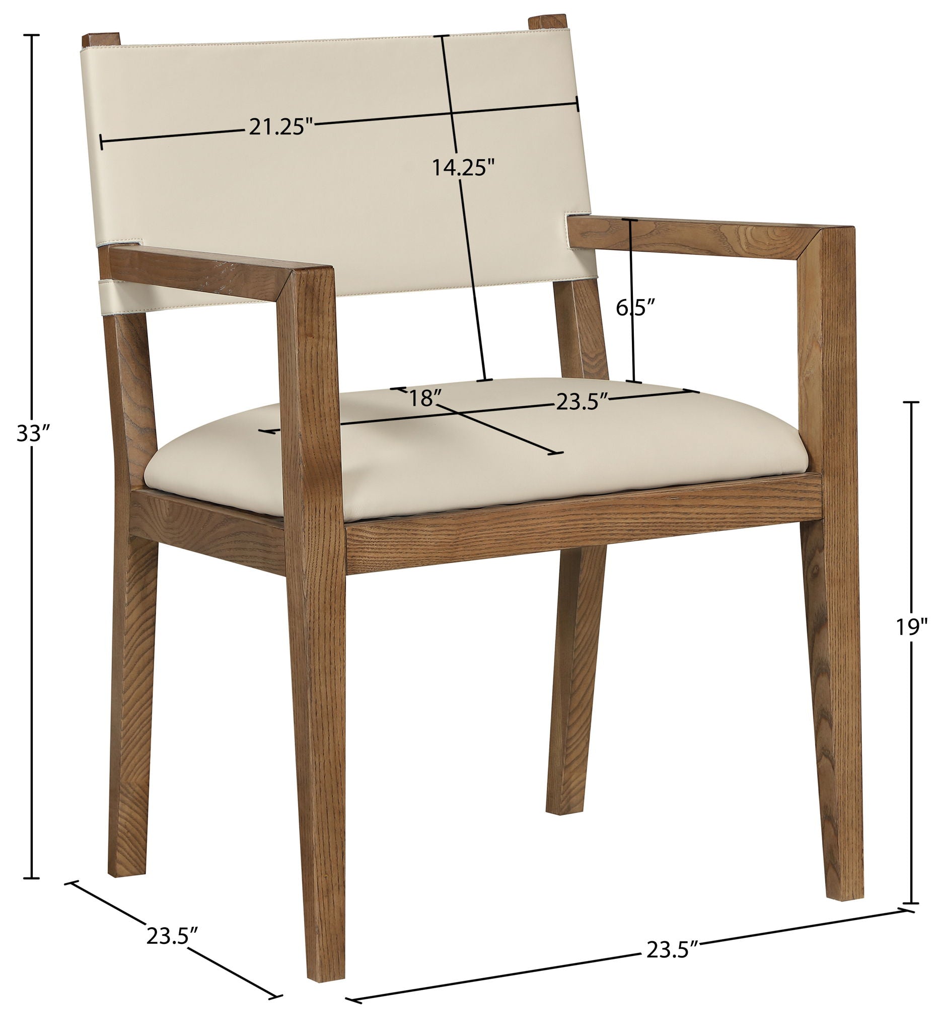 Avon - Vegan Leather Dining Arm Chair