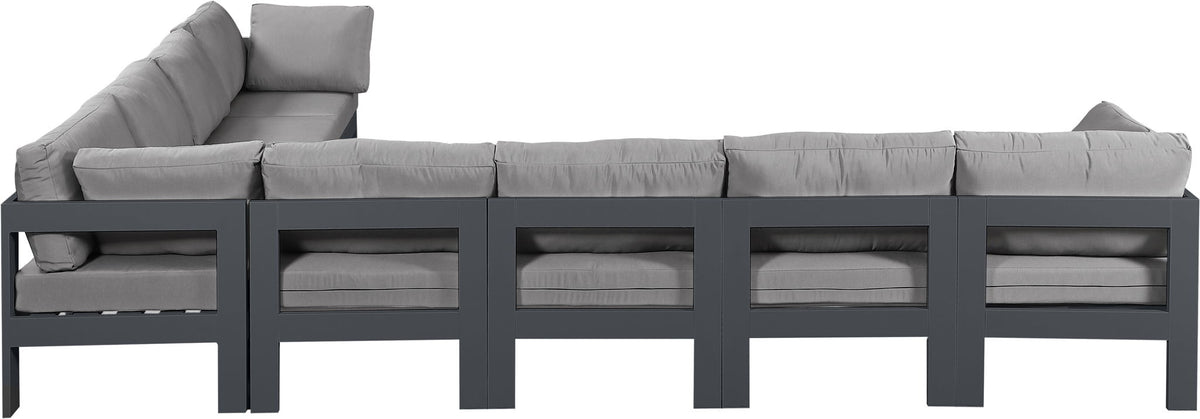 Nizuc - Outdoor Patio 8 Piece Modular Sectional With Gray Frame