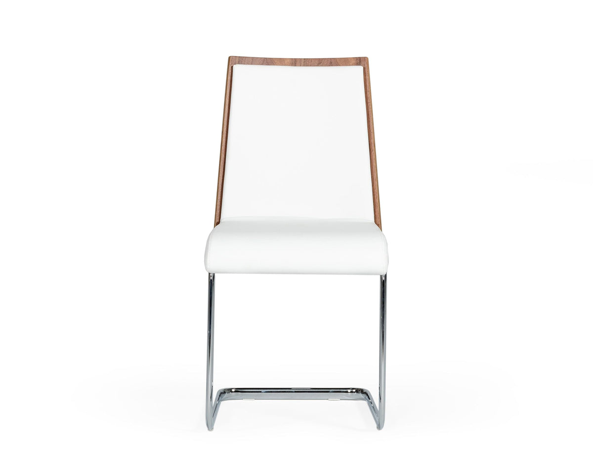 Morgan - Modern White & Walnut Dining Chair (Set of 2)