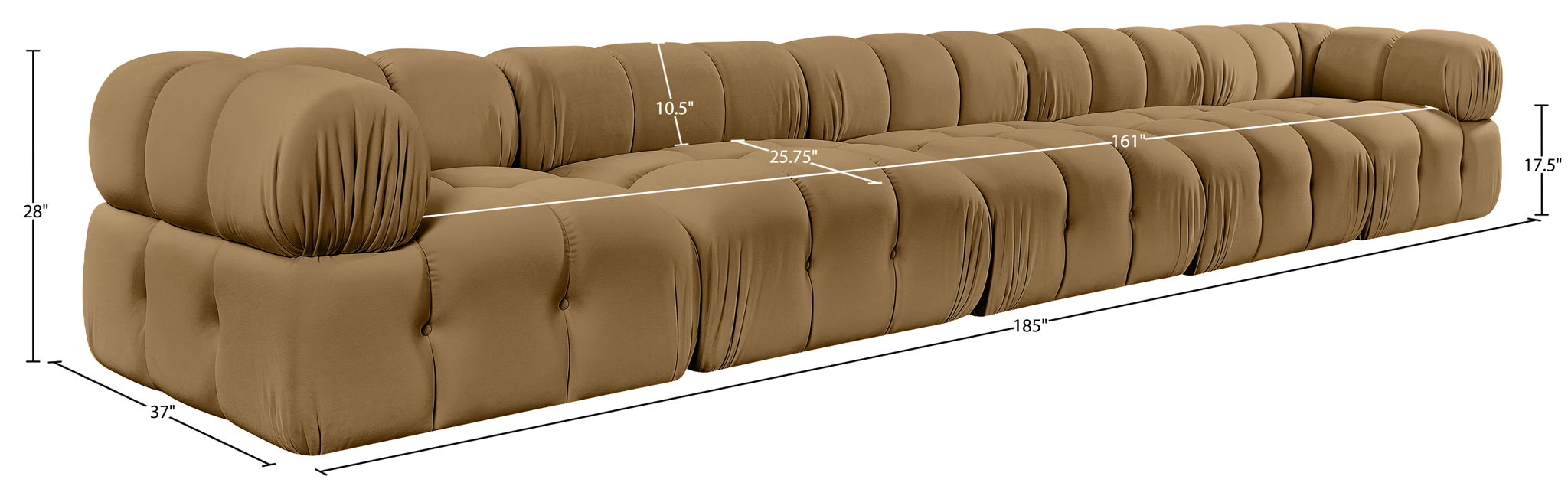 Orin - Fabric Velvet 5 Piece Modular Sofa