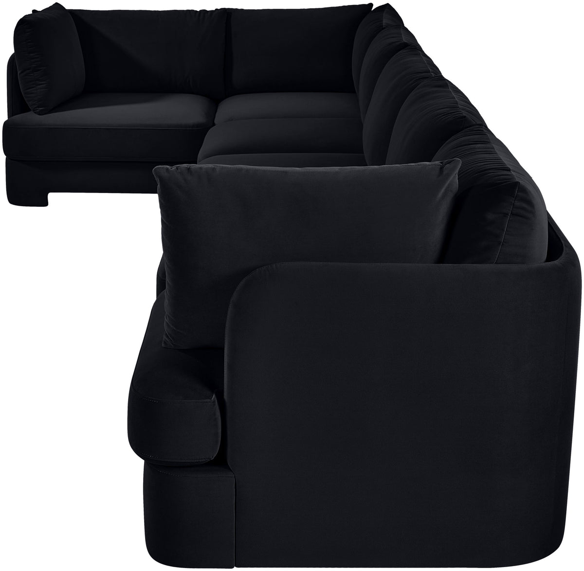 Hammond - Velvet Performance Fabric Upholstered 6 Piece L-Shaped Sectional