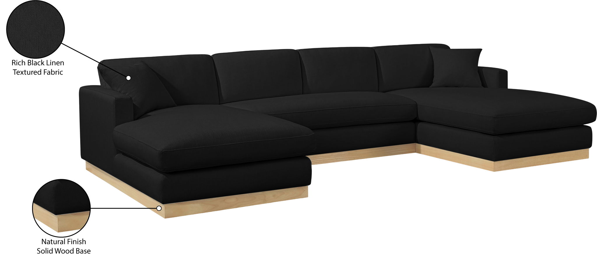 Johanna - 3 Piece Sectional - Natural Base