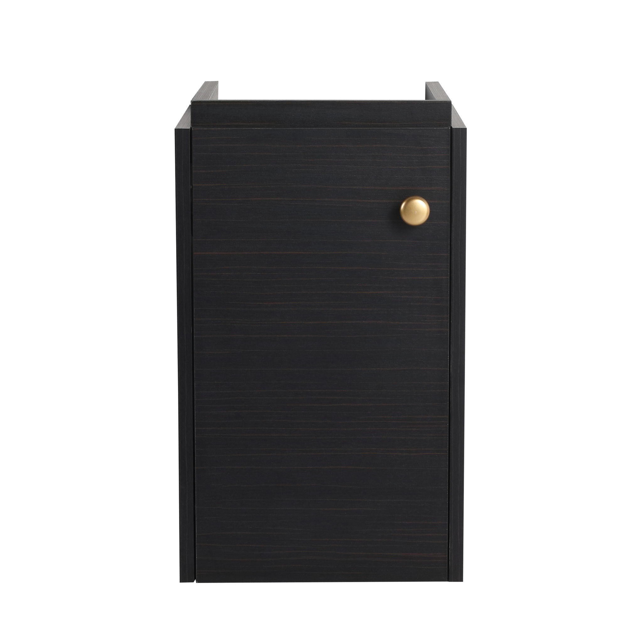 Compact Bathroom Vanity With Sink, Soft Close Door - Black Chestnut