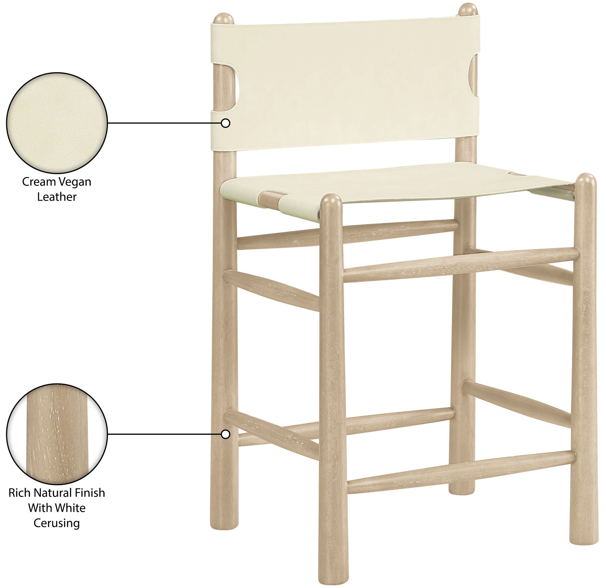 Santos - Upholstered Counter Stool With Stained Natural Base