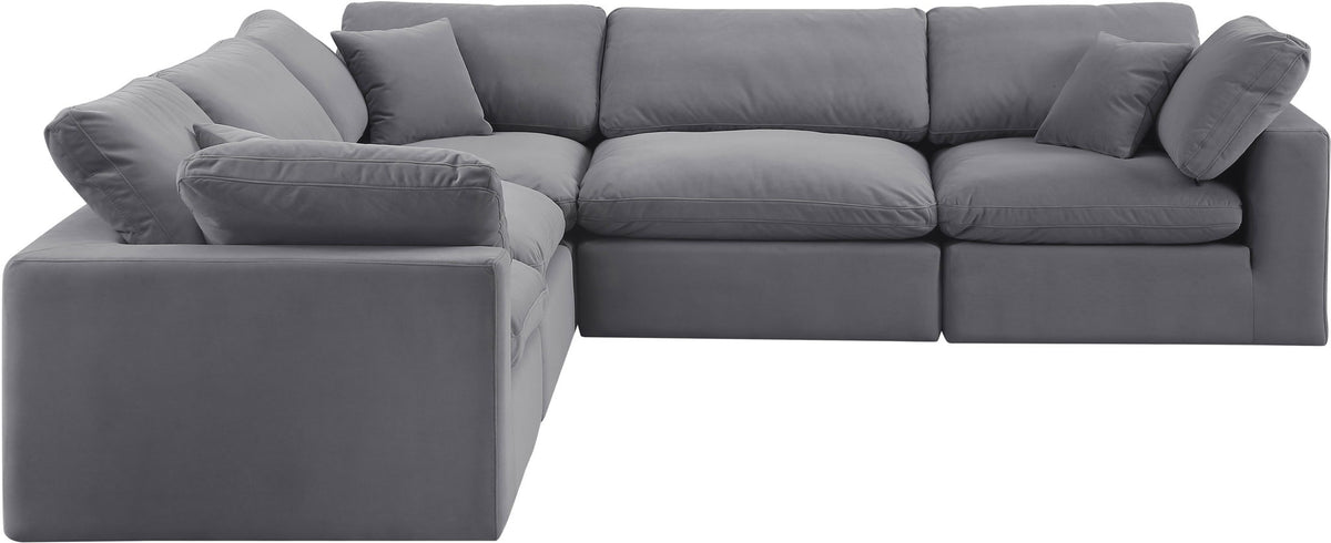 Comfy - 5 Piece Velvet Modular Corner Sectional