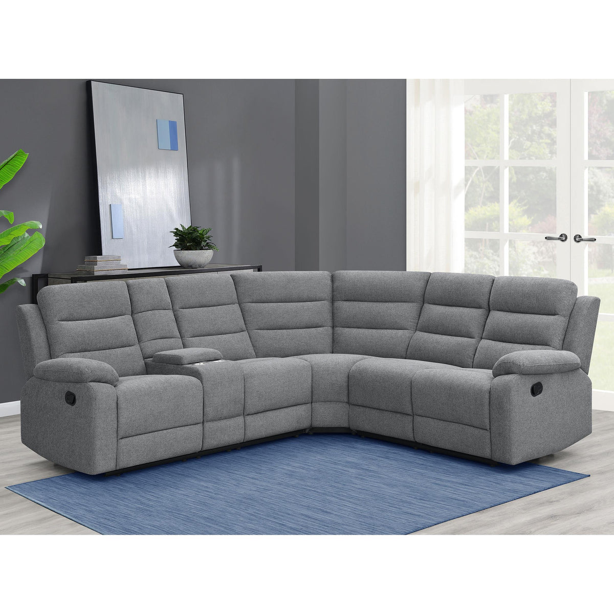David Reclining Fabric 3 pc Sectional 609620