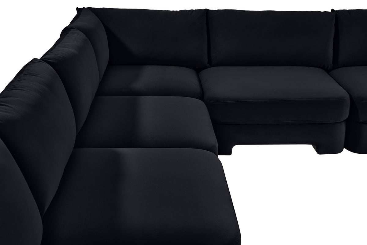 Hammond - Velvet Performance Fabric Upholstered 7 Piece Armless Sectional