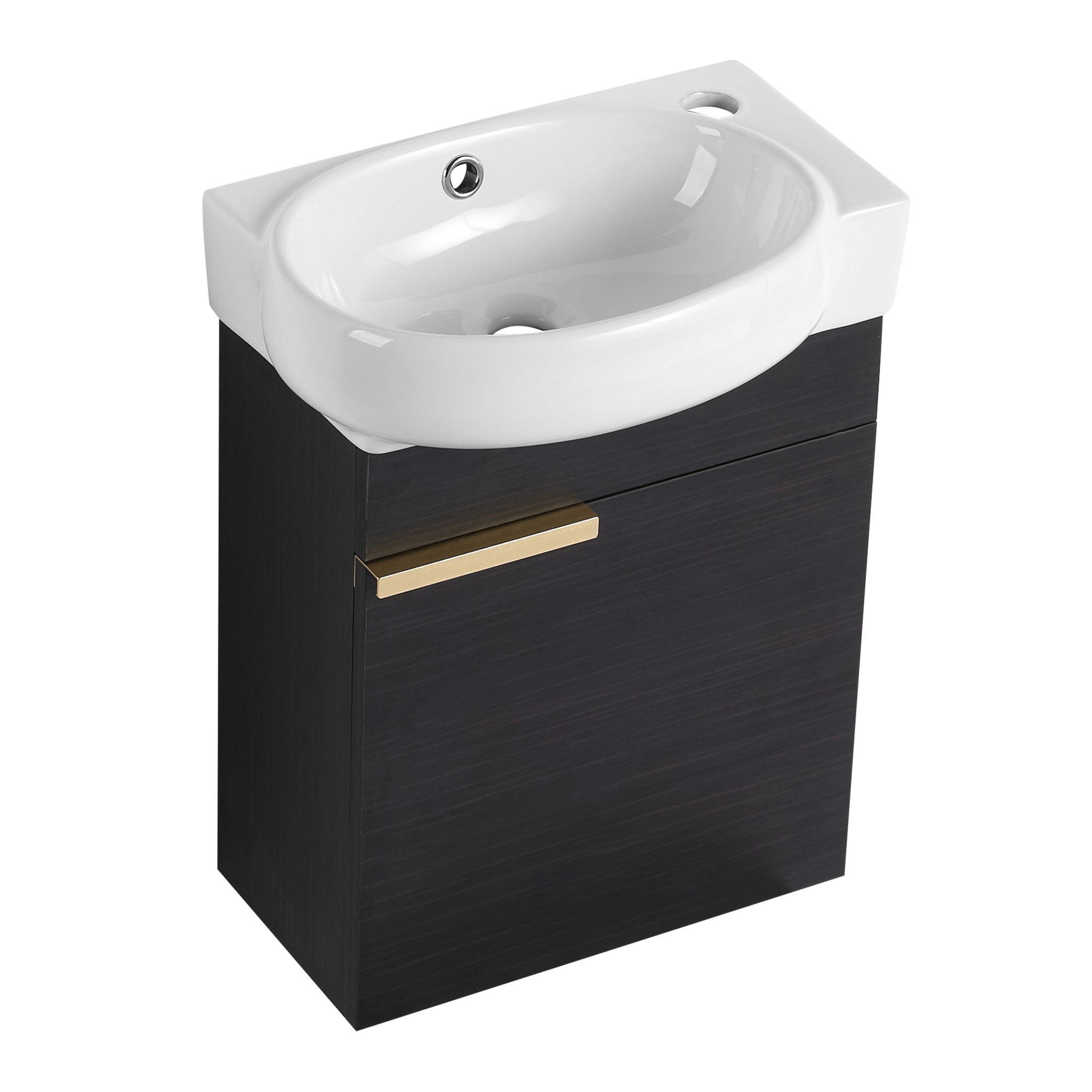 Wall Mounted Bathroom Vanity With Sink And Storage Rack, Soft Close Doors