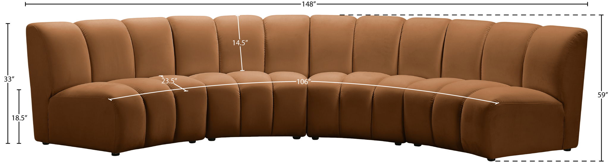 Infinity - 4 Piece Modular Sectional - Saddle