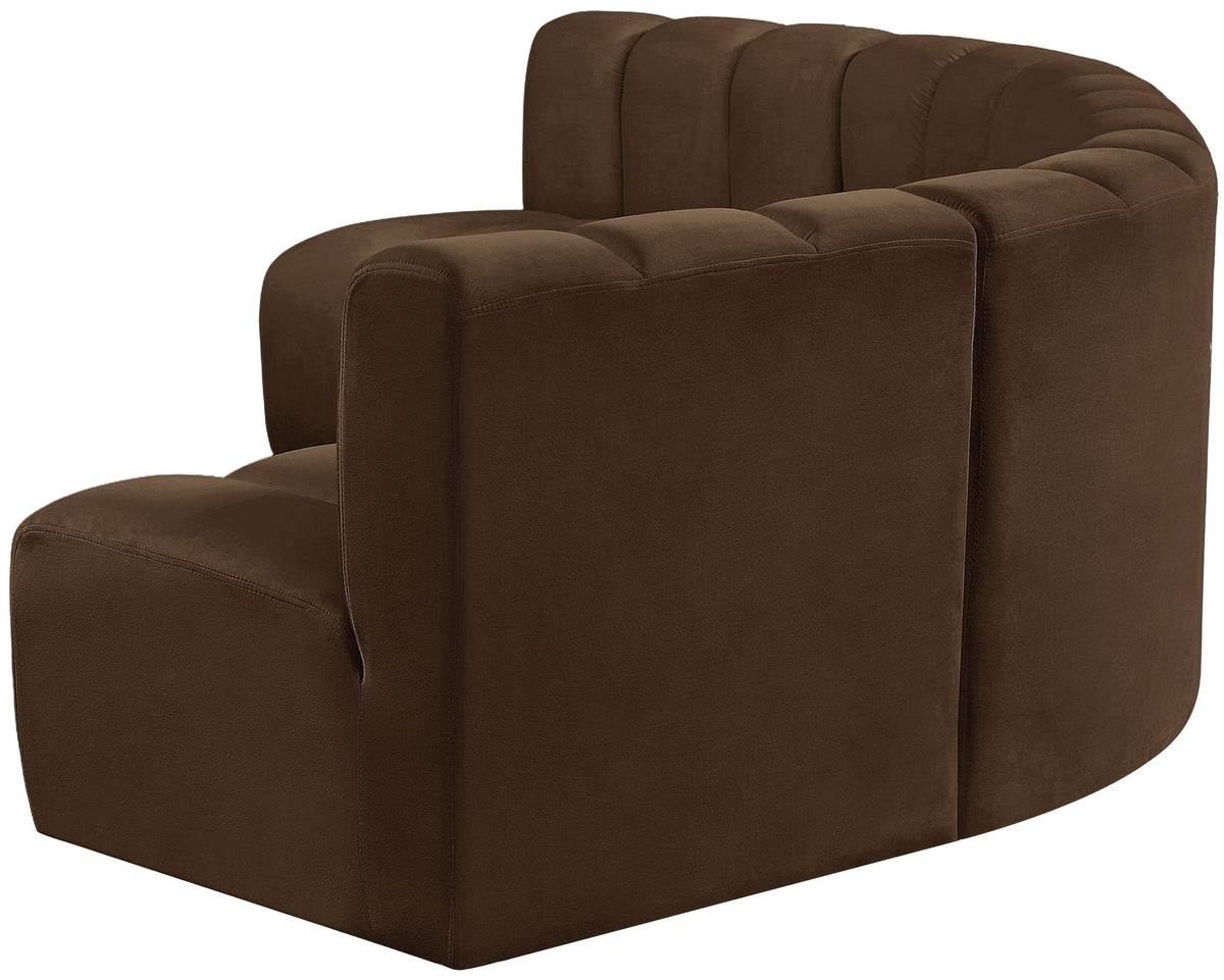 Arc - Velvet 5 Piece U-Shaped Modular Sofa