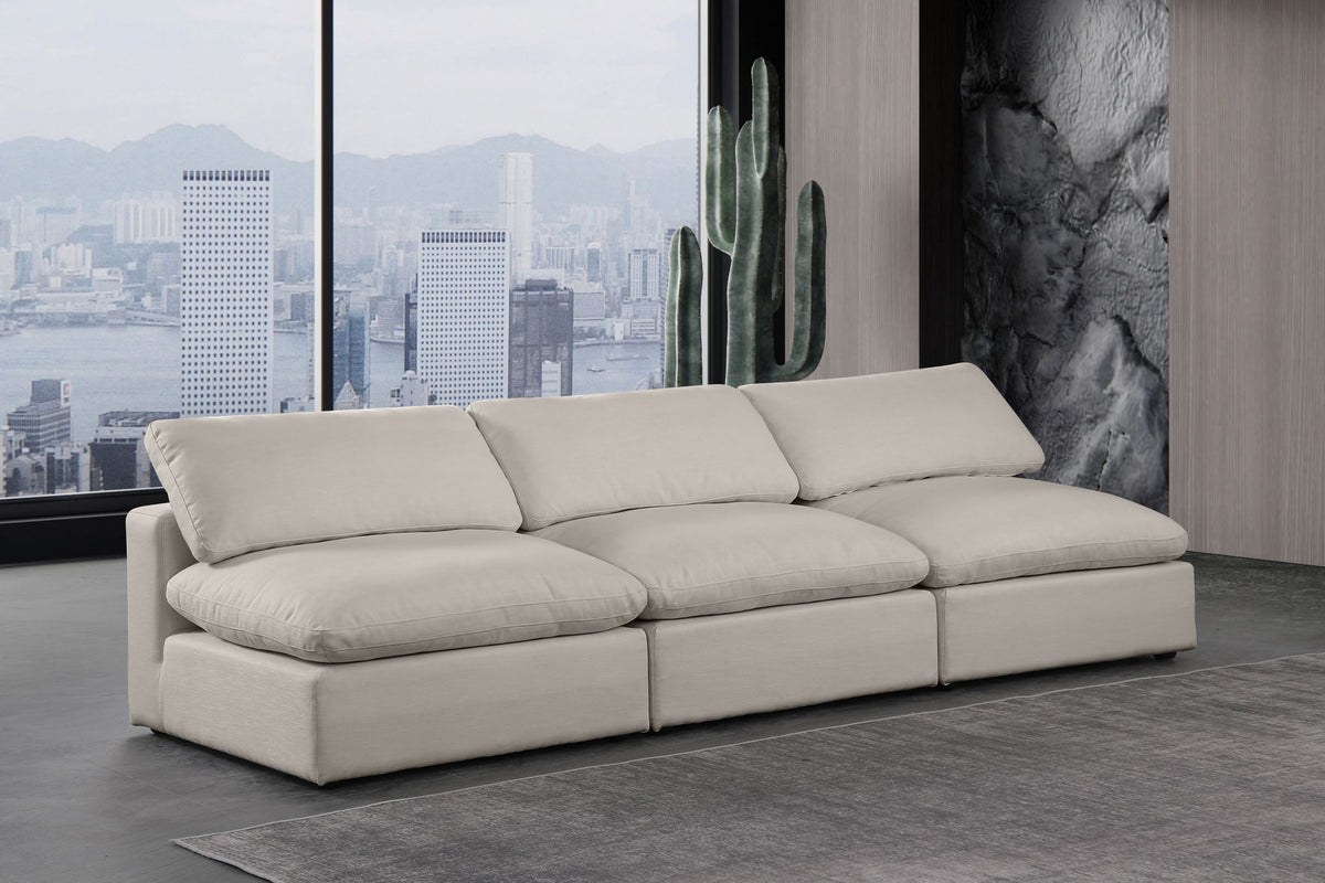 Comfy - Linen Modular Armless Sofa 3 Seats
