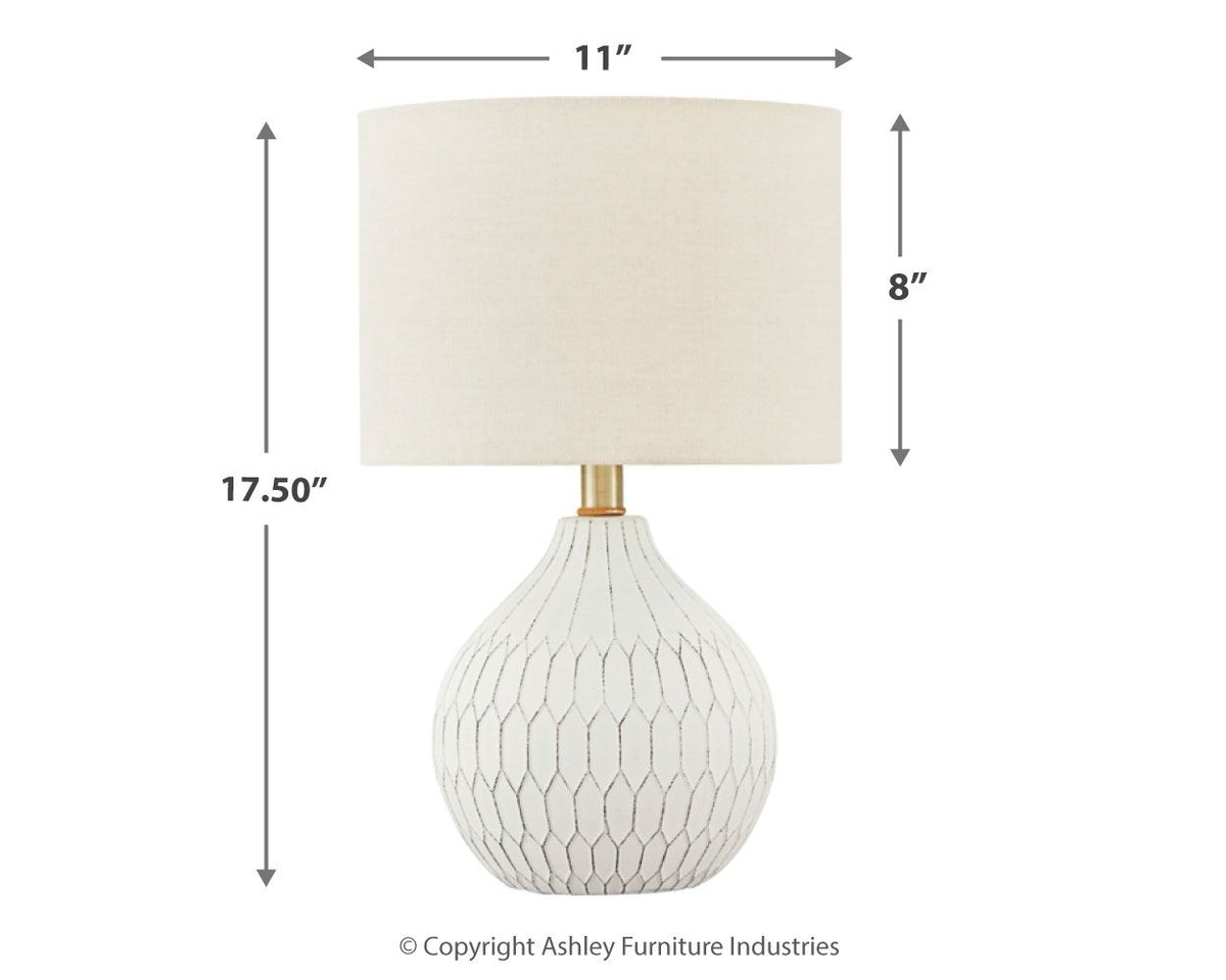 Wardmont - Ceramic Table Lamp - White