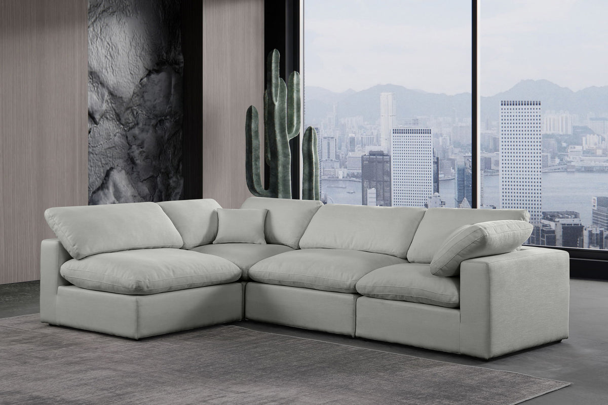 Comfy - 4 Piece Linen Fabric Modular Armless Sectional