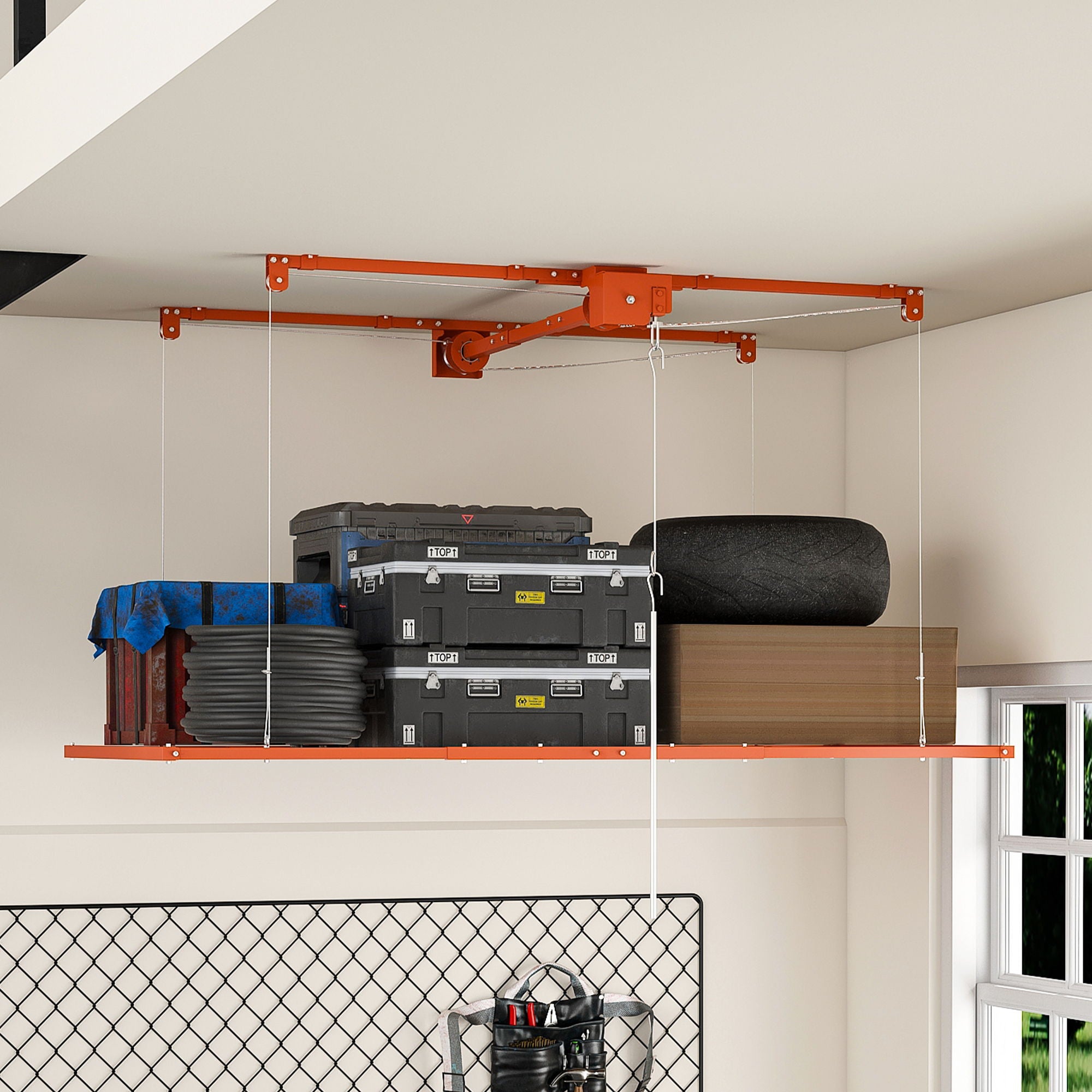 Overhead Garage Storage Rack For Ceilings
