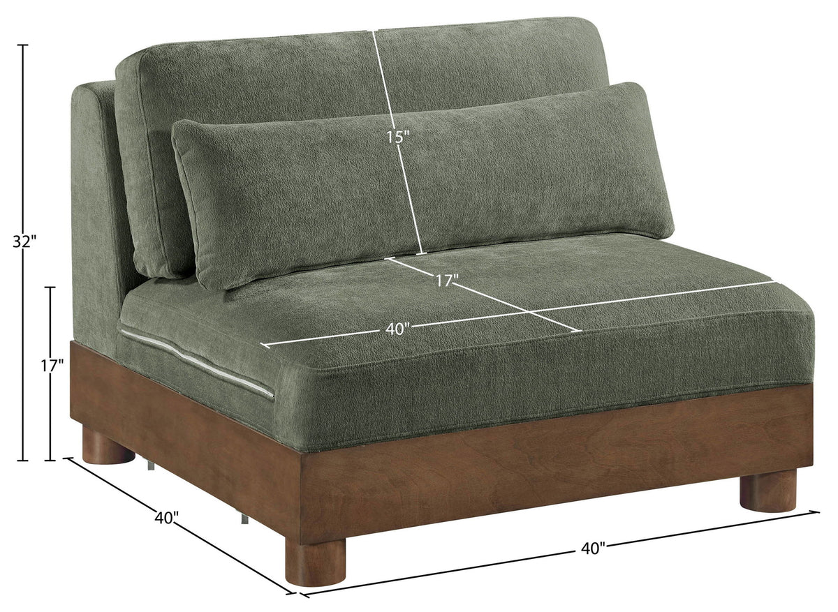 Turin - Chenille Fabric Upholstered Modular Armless Chair
