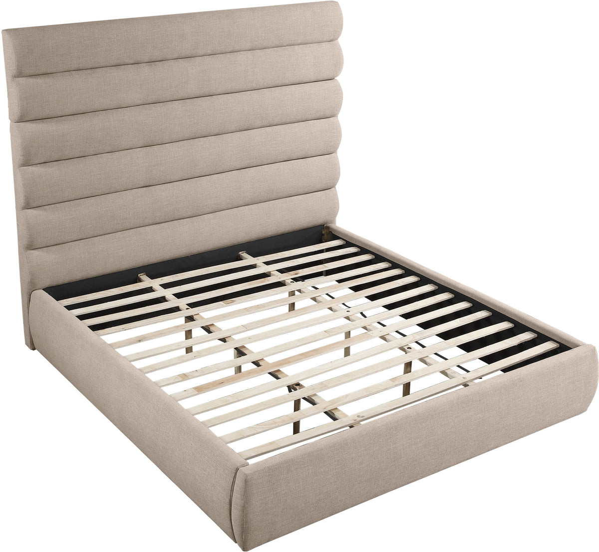 Adam - Linen Fabric Bed With 70.5" Headboard