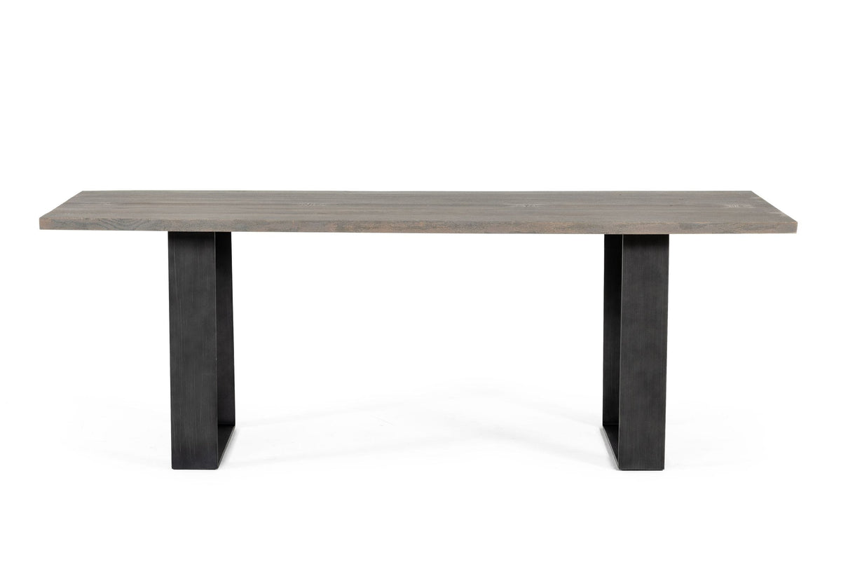 Murphy - Modern Grey Aged Oak & Black Metal Dining Table