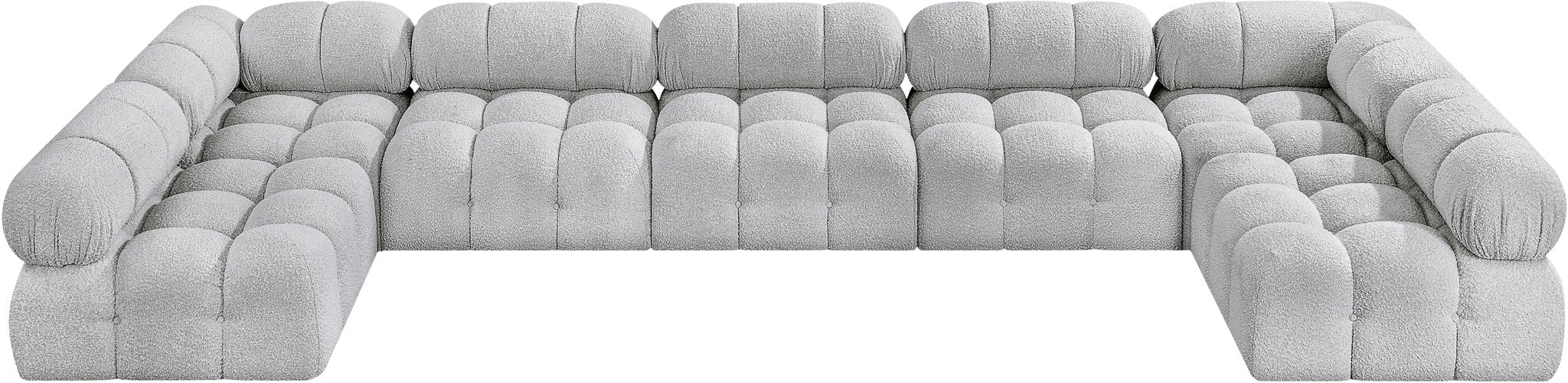 Ames - 7 Piece Boucle Fabric Modular Sectional