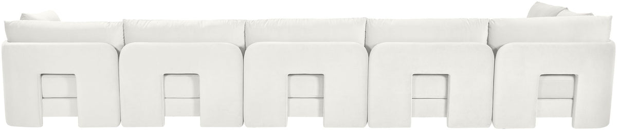 Hammond - Velvet Performance Fabric Upholstered 6 Piece L-Shaped Armless Sectional
