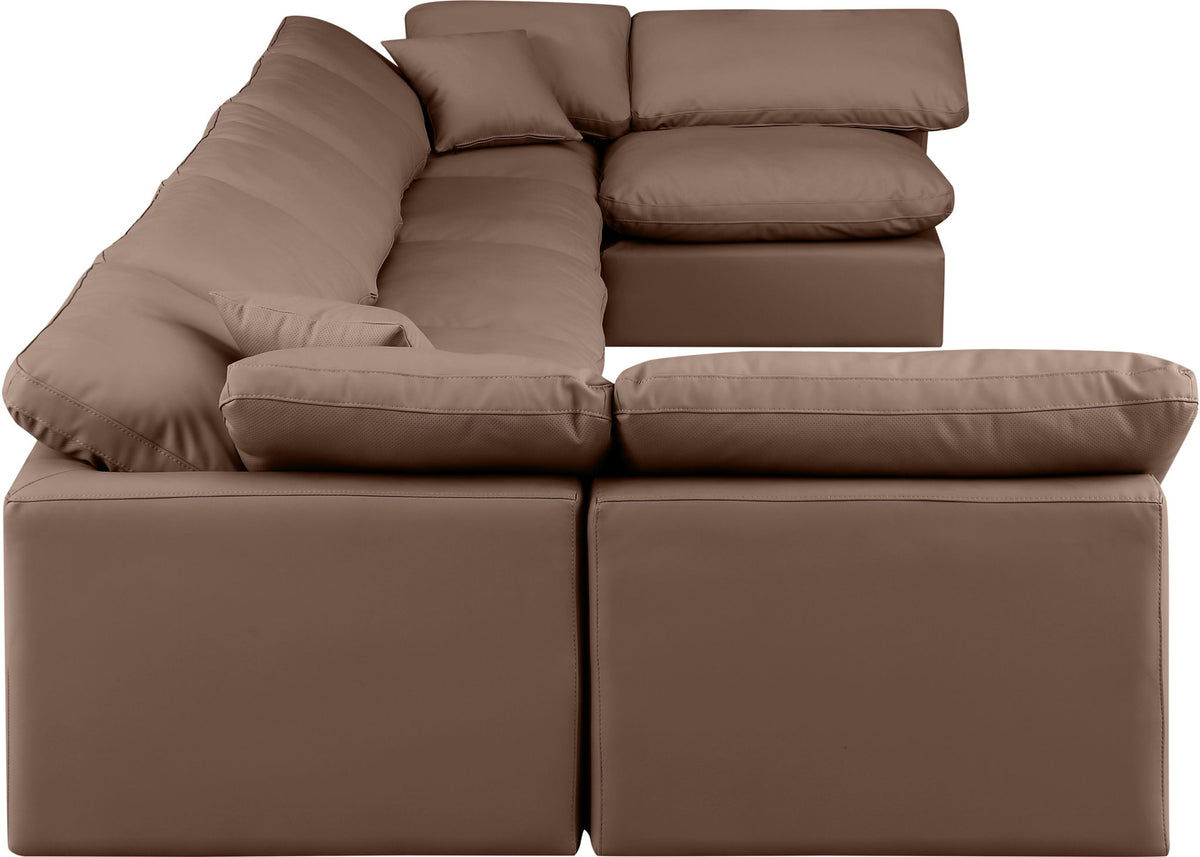 Indulge - Faux Leather 7 Piece Modular U-Shaped Sectional