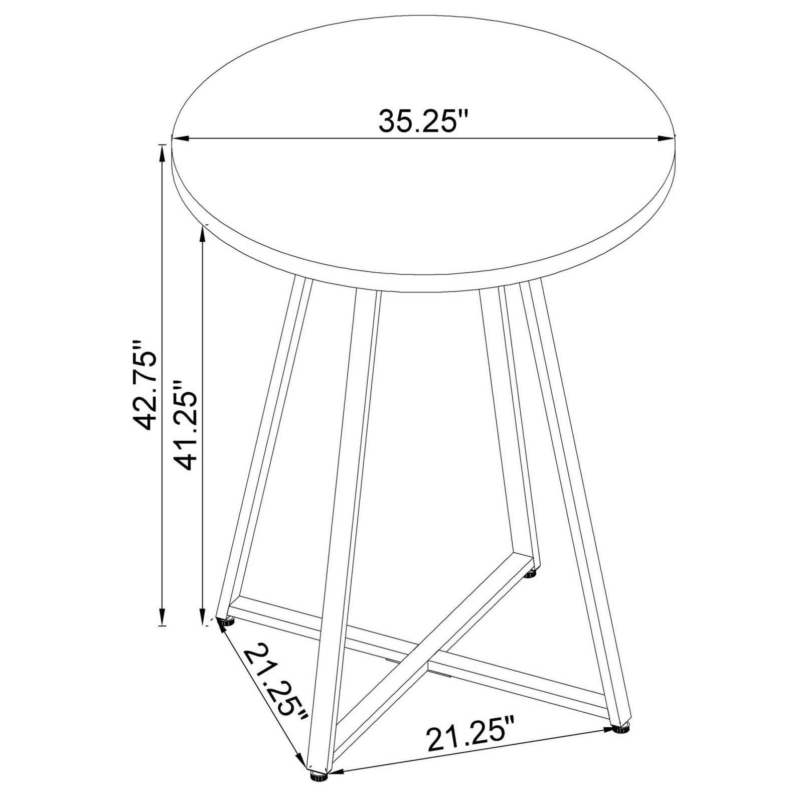 Coaster Furniture Round Pub Height Dining Table with Pedestal Base 183516 IMAGE 6