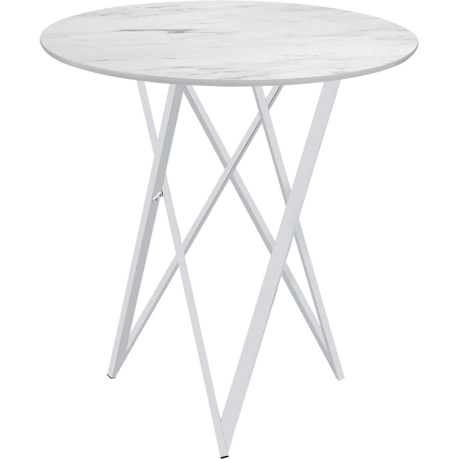 Coaster Furniture Round Bexter Pub Height Dining Table with Faux Marble Top and Pedestal Base 183526 IMAGE 3
