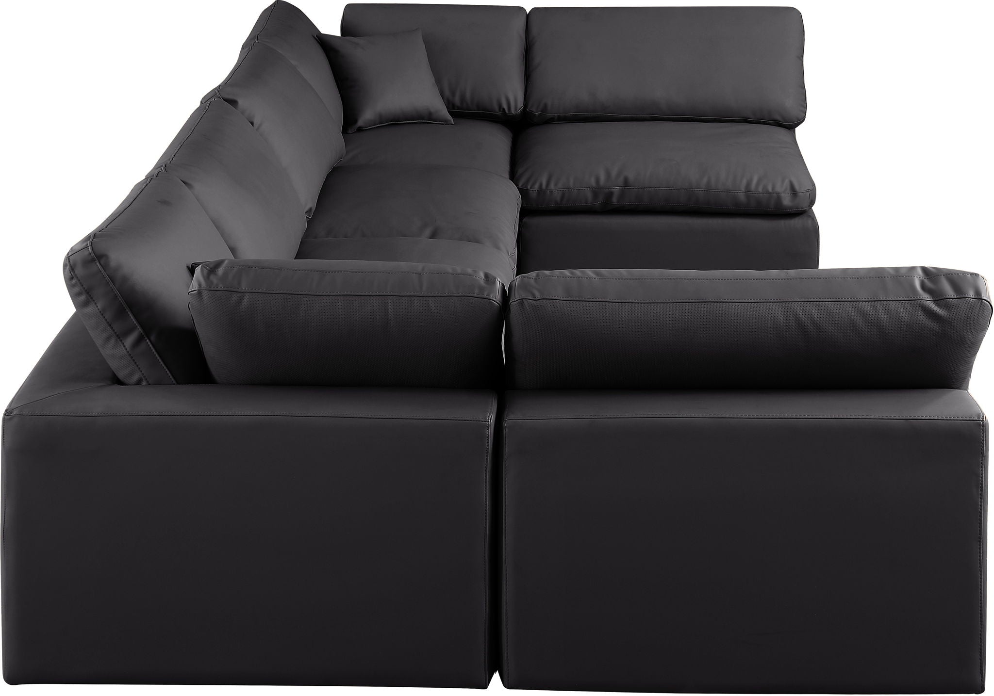 Comfy - 6 Piece Faux Leather Modular Armless Sectional