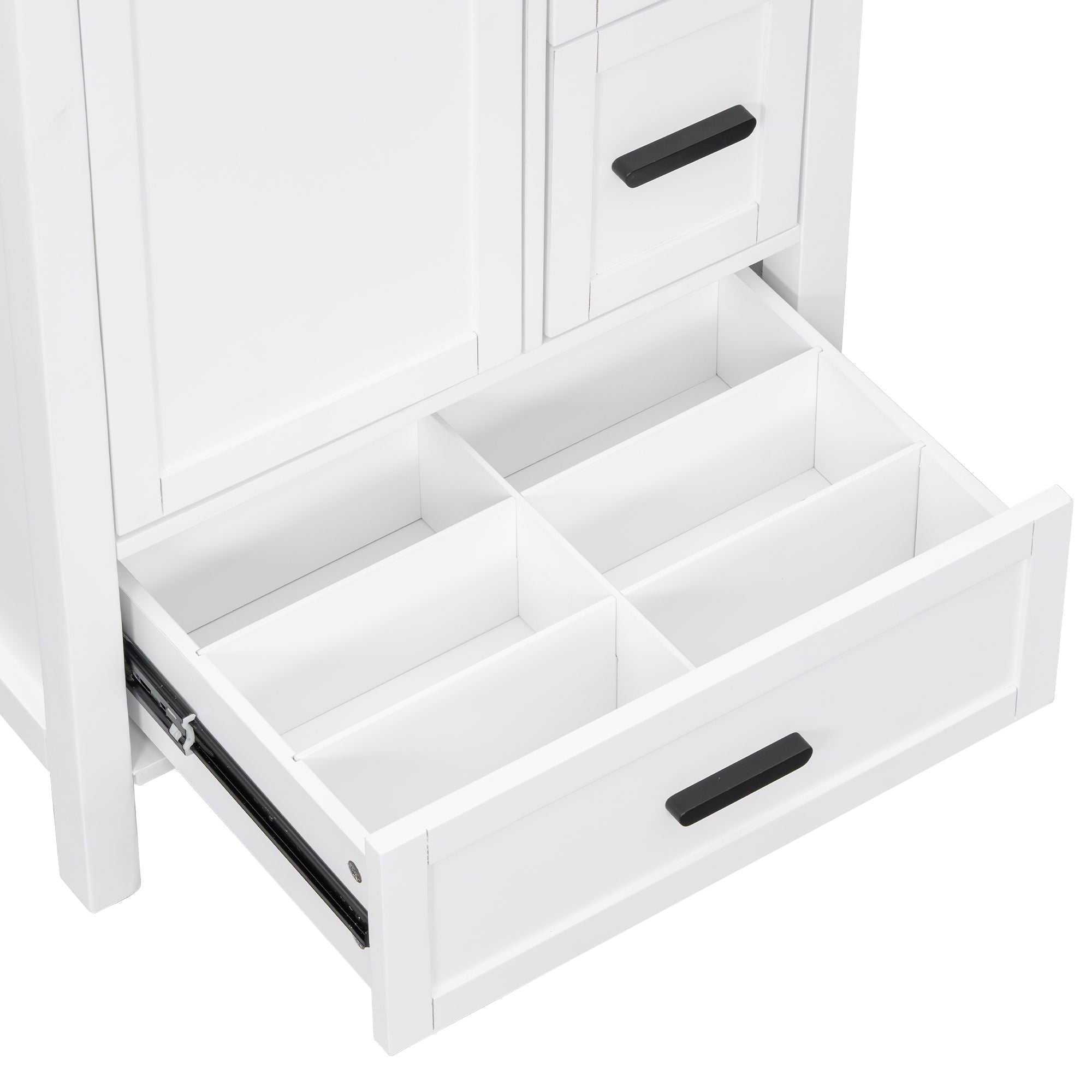 Bathroom Vanity With Sink, Soft-Close Doors, Double-Layer Shelf And 3 Drawers