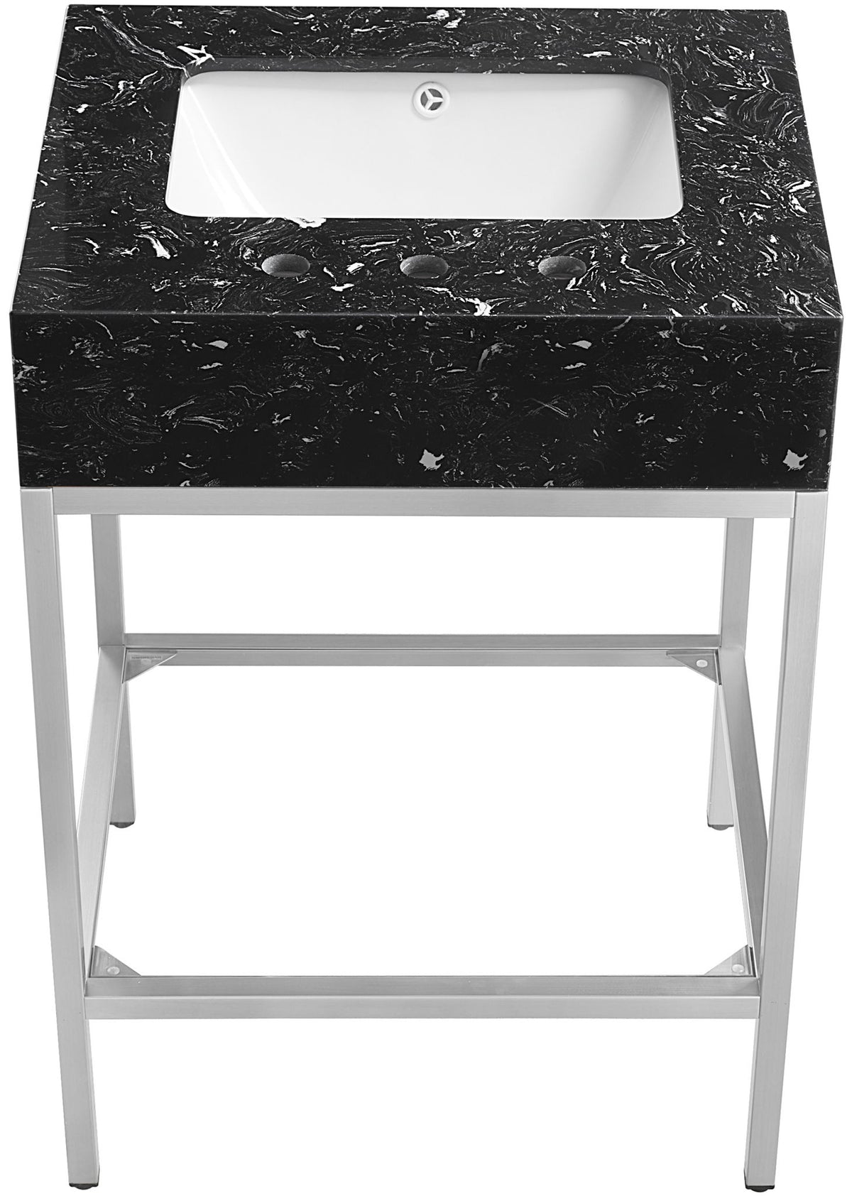 Marmo - Engineered Marble Bathroom Vanity With Chrome Base