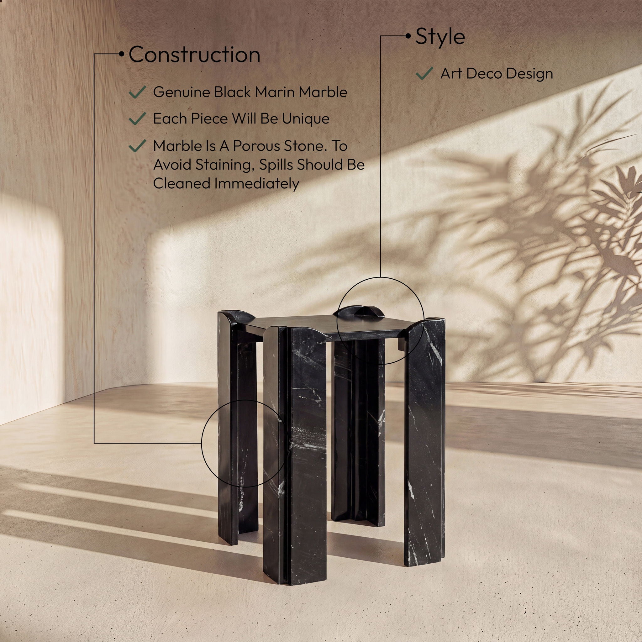 Ravello - Genuine Marble Table